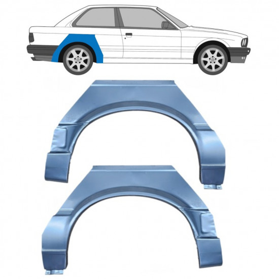 Painel de reparação do guarda-lamas traseiro para BMW 3 E30 1987-1994 / Esquerda+Direita / Conjunto 6383