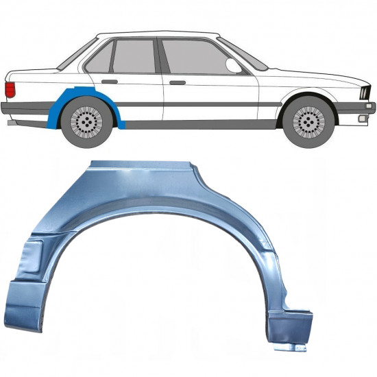 Painel de reparação do guarda-lamas traseiro para BMW 3 E30 1987-1994 / Direito 7809