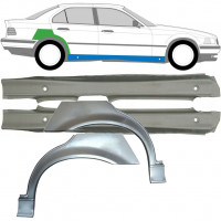 Soleira completa com reparação de guarda-lamas traseiro para BMW 3 E36 1990-2000 / Esquerda+Direita / Conjunto 9512