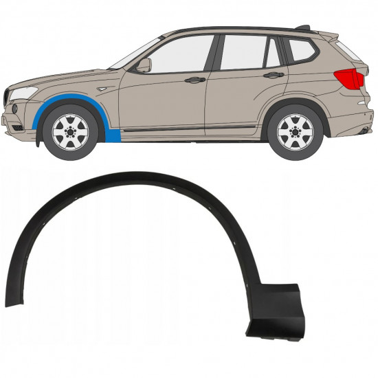 Moldura lateral do guarda-lamas dianteiro para BMW X3 2010-2014 / Esquerdo 7649