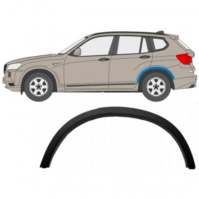 Moldura lateral do guarda-lamas traseiro para BMW X3 2010-2014 / Esquerdo 7651