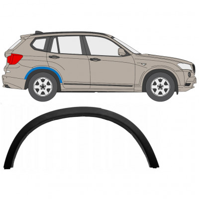 Moldura lateral do guarda-lamas traseiro para BMW X3 2010-2014 / Direito 7650