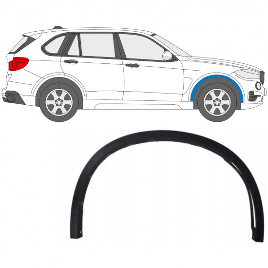 Moldura lateral do guarda-lamas dianteiro para BMW X5 2013-2019 / Direito 7652