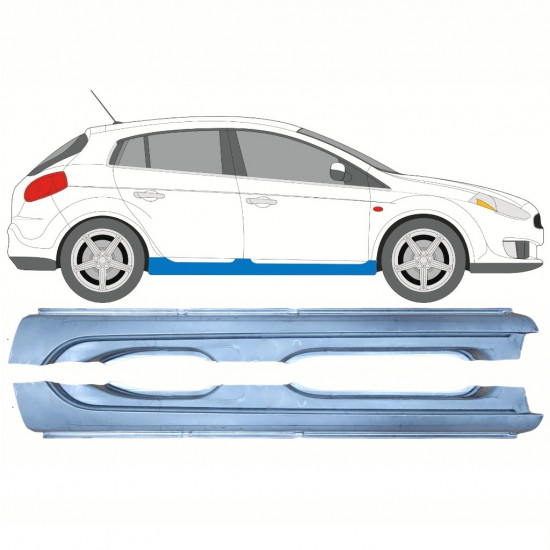 Painel de reparação da soleira para Fiat Bravo II 2007-2014 / Esquerda+Direita / Conjunto 10226