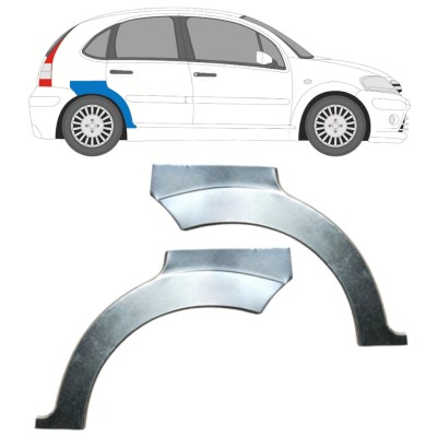 Painel de reparação do guarda-lamas traseiro para Citroen C3 2002-2010 / Esquerda+Direita / Conjunto 14769