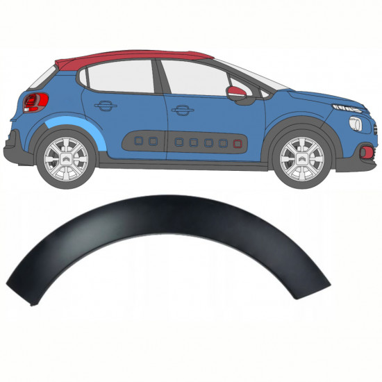 Moldura lateral do guarda-lamas traseiro para Citroen C3 2016- / Direito 8504