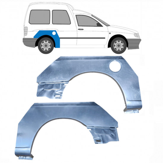 Painel de reparação do guarda-lamas traseiro para VW Caddy Seat Inca 1995-2004 / Esquerda+Direita / Conjunto 10603