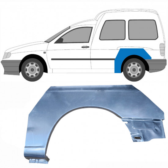 Painel de reparação do guarda-lamas traseiro para VW Caddy Seat Inca 1995-2004 / Esquerdo 6187