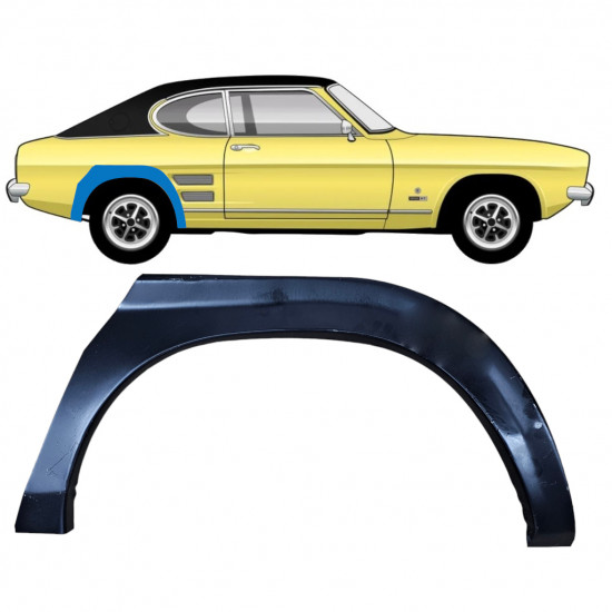 Painel de reparação do guarda-lamas traseiro para Ford Capri 1968-1974 / Direito 11000