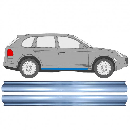 Painel de reparação da soleira para Porsche Cayenne 2002-2010 / Esquerda = Direita (simétrico) / Conjunto 10002