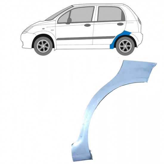 Painel de reparação do guarda-lamas traseiro para Chevrolet Spark 2005-2010 / Esquerdo 7390