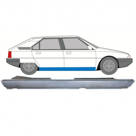 Soleira completa para Citroen BX 1982-1994 / Direito 7671