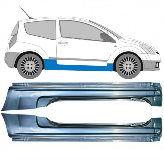 Painel de reparação da soleira para Citroen C2 2003-2009 / Esquerda+Direita / Conjunto 10338