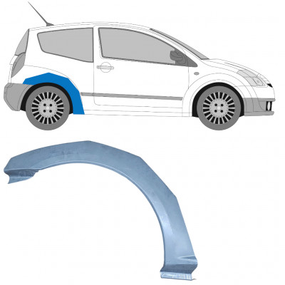 Painel de reparação do guarda-lamas traseiro para Citroen C2 2003-2009 / Direito 11383