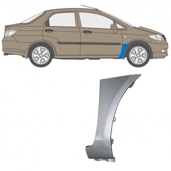 Painel de reparação do guarda-lamas dianteiro para Honda City 2002-2008 / Direito 7673