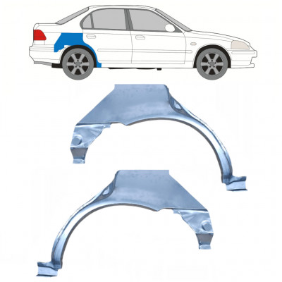 Painel de reparação do guarda-lamas traseiro para Honda Civic 1995-2001 / Esquerda+Direita / Conjunto 9801