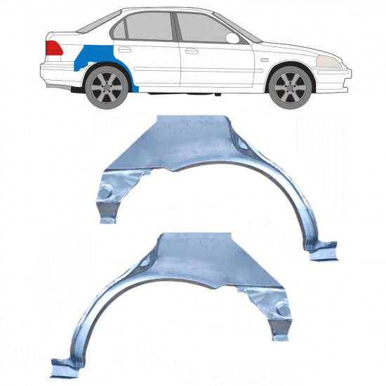 Painel de reparação do guarda-lamas traseiro para Honda Civic 1995-2001 / Esquerda+Direita / Conjunto 9801