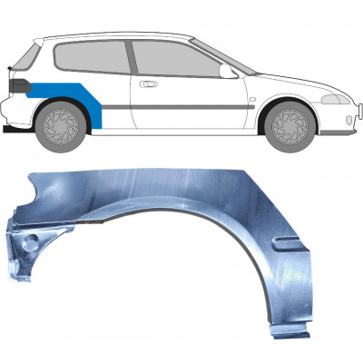 Painel de reparação do guarda-lamas traseiro para Honda Civic 1991-1995 / Direito 6177