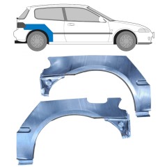 Painel de reparação do guarda-lamas traseiro para Honda Civic 1991-1995 / Esquerda+Direita / Conjunto 10424