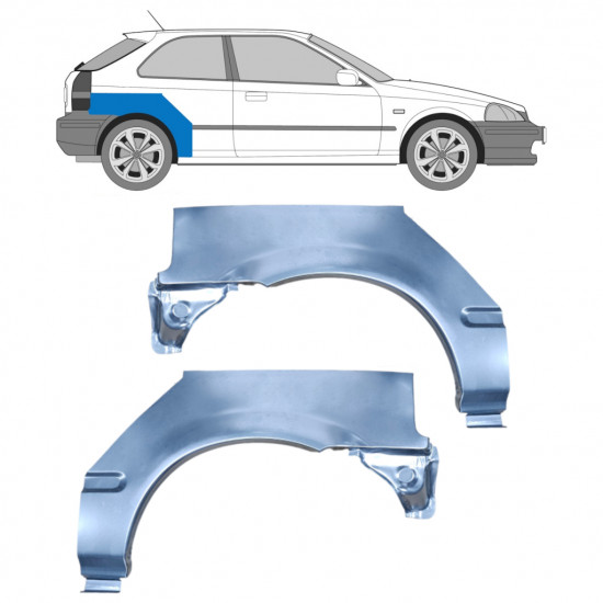 Painel de reparação do guarda-lamas traseiro para Honda Civic 1995-2000 / Esquerda+Direita / Conjunto 9163