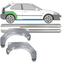 Painel de reparação da soleira com guarda-lamas traseiro para Honda Civic EJ EK 1995-2001 / Esquerda+Direita / Conjunto 10664