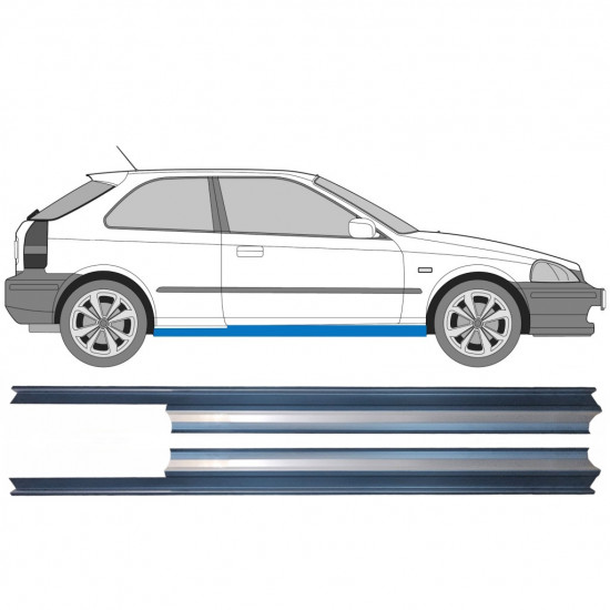 Painel de reparação da soleira para Honda Civic 1995-2000 / Esquerda+Direita / Conjunto 9173