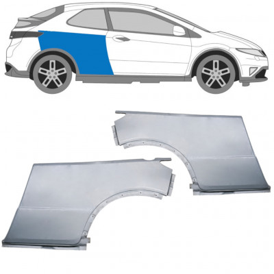 Painel de reparação do guarda-lamas traseiro para Honda Civic 2005-2011 / Esquerda+Direita / Conjunto 9617