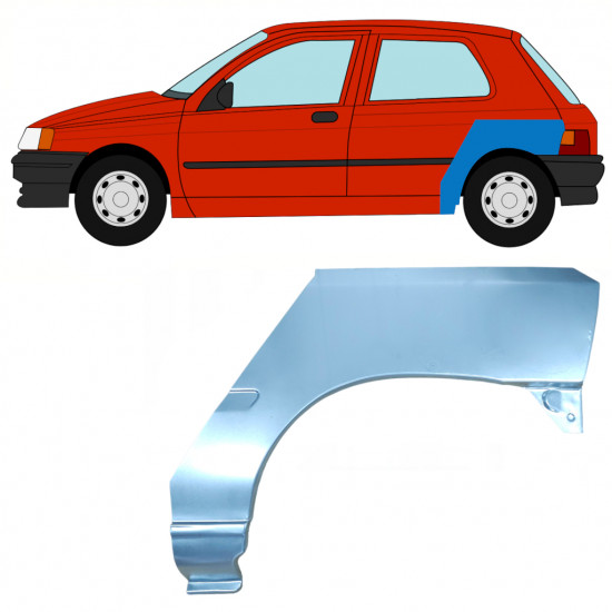 Painel de reparação do guarda-lamas traseiro para Renault Clio 1990-1998 / Esquerdo 7681