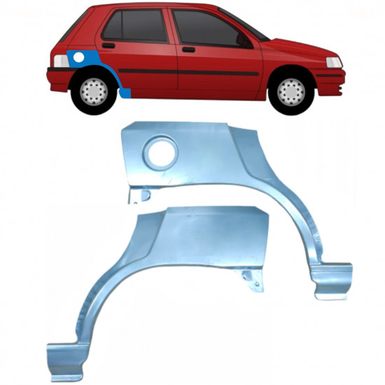 Painel de reparação do guarda-lamas traseiro para Renault Clio 1990-1998 / Esquerda+Direita / Conjunto 9849