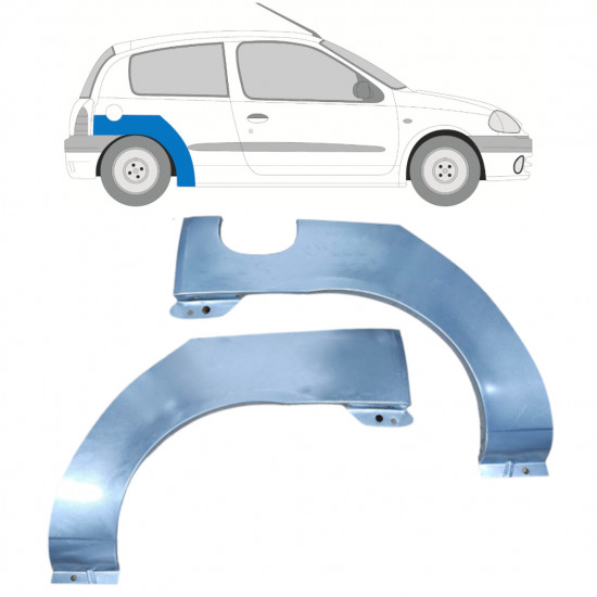 Painel de reparação do guarda-lamas traseiro para Renault Clio 1998-2012 / Esquerda+Direita / Conjunto 9681