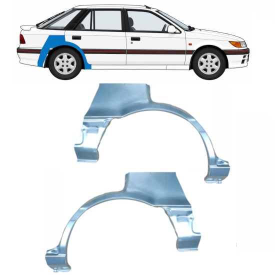 Painel de reparação do guarda-lamas traseiro para Mitsubishi Colt 1988-1992 / Esquerda+Direita / Conjunto 10797
