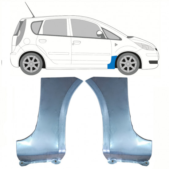 Painel de reparação do guarda-lamas dianteiro para Mitsubishi Colt 2004-2012 / Esquerda+Direita / Conjunto 10072