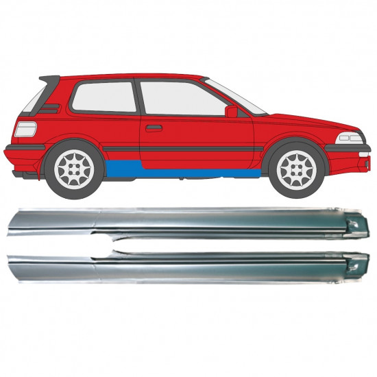 Painel de reparação da soleira para Toyota Corolla 1987-1992 / Esquerda+Direita / Conjunto 9797