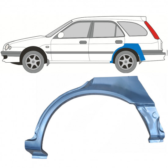 Painel de reparação do guarda-lamas traseiro para Toyota Corolla 1997-2002 / Esquerdo 5437