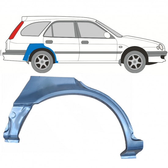 Painel de reparação do guarda-lamas traseiro para Toyota Corolla 1997-2002 / Direito 5438