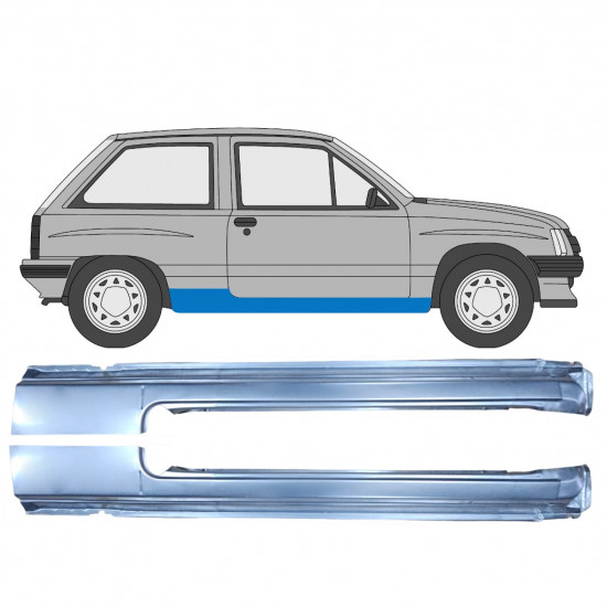 Soleira completa para Opel Corsa A 1982-1993  / Esquerda+Direita / Conjunto 9793