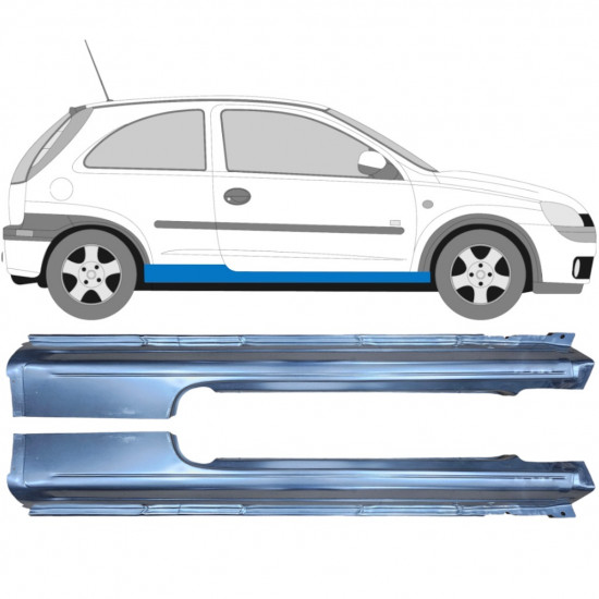Painel de reparação da soleira para Opel Corsa 2000-2010 / Esquerda+Direita / Conjunto 9436