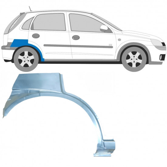 Painel de reparação do guarda-lamas traseiro para Opel Corsa 2000-2010 / Direito 6885