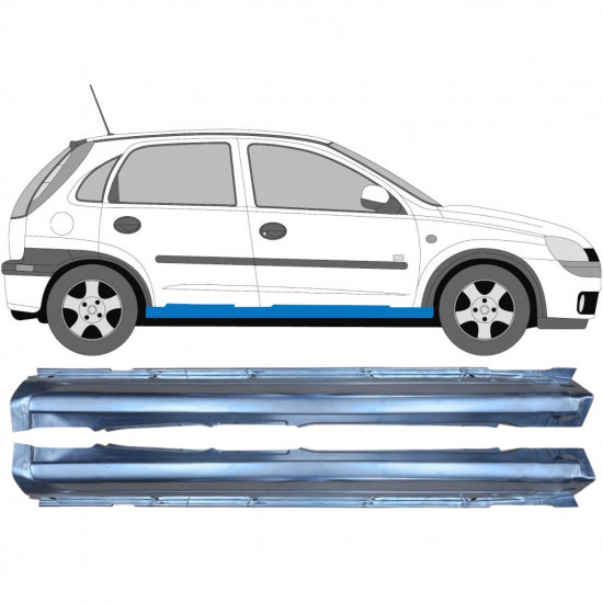 Painel de reparação da soleira para Opel Corsa 2000-2010 / Esquerda+Direita / Conjunto 9273