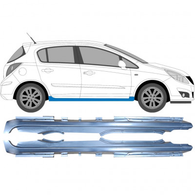 Painel de reparação da soleira para Opel Corsa 2006-2015 / Esquerda+Direita / Conjunto 10539