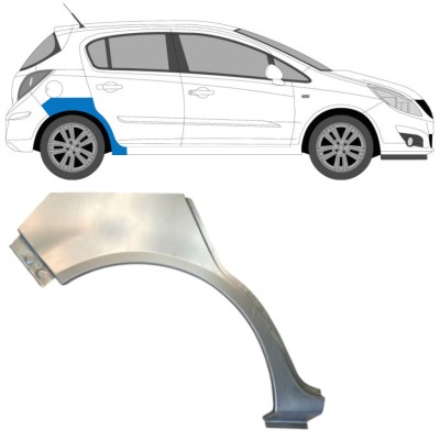 Painel de reparação do guarda-lamas traseiro para Opel Corsa D 2006-2015 / Direito / HATCHBACK 14575