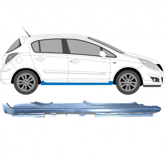 Painel de reparação da soleira para Opel Corsa 2006-2015 / Direito 6879