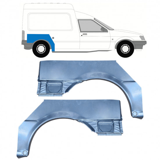 Painel de reparação do guarda-lamas traseiro para Ford Courier 1989-1995 / Esquerda+Direita / Conjunto 10255