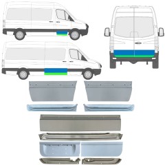 Painel de reparação interna e externa das portas para Volkswagen Crafter 2005-2017 / Esquerda+Direita / Conjunto 14493