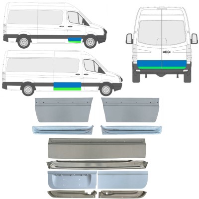 Painel de reparação interna e externa das portas para Volkswagen Crafter 2005-2017 / Esquerda+Direita / Conjunto 14493