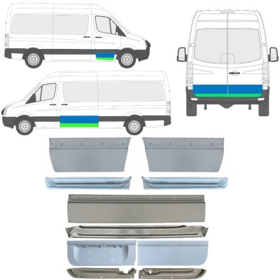 Painel de reparação interna e externa das portas para Volkswagen Crafter 2005-2017 / Esquerda+Direita / Conjunto 14494