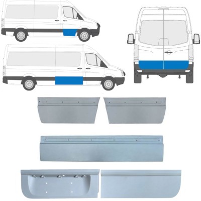 Painel de reparação externa das portas para Volkswagen Crafter 2005-2017 / Esquerda+Direita / Conjunto 14206