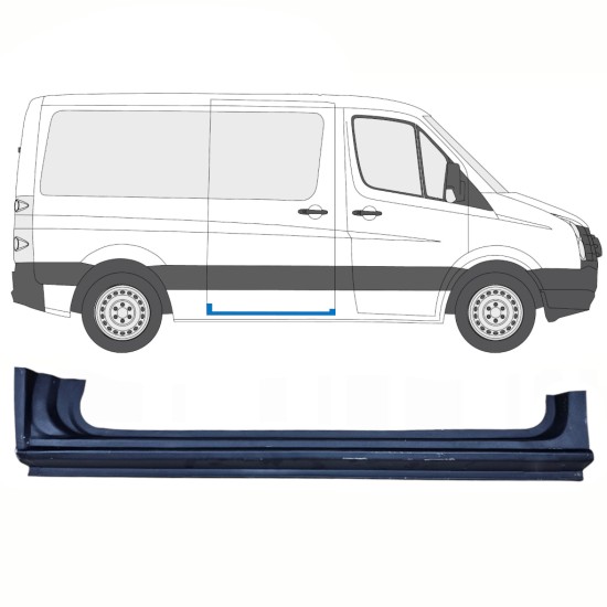 Painel de reparação da soleira da porta deslizante para Volkswagen Crafter 2005-2017 / Direito 13893