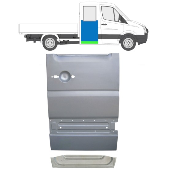 Painel de reparação interna e externa das portas traseiras para Volkswagen Crafter 2005-2017 / Direito / Conjunto 14275