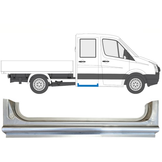 Painel de reparação traseira da soleira para Volkswagen Crafter 2005-2017 / Direito 15518